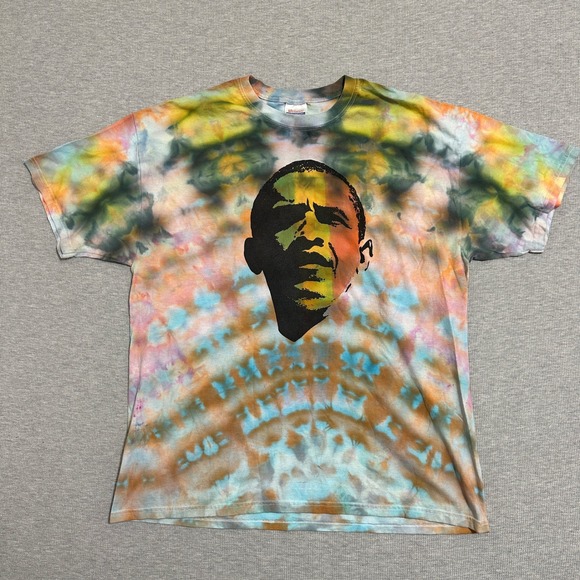 Hanes Other - Hanes Heavyweight Barack Obama Tie Dye Graphic T-Shirt Multicolor Mens Size XL